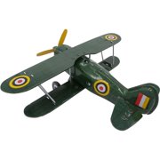 Curtis Biplane Wind-up Collectible Adult Tin Toy - 7.75 - Green and Yellow