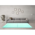thumbnail image 3 of Ahgly Company Indoor Rectangle Solid Turquoise Blue Modern Area Rugs, 7' x 9', 3 of 4