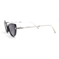 thumbnail image 3 of Retro Metal Bridge Plastic Cat Eye Gothic Luxury Fashion Sunglasses Black Silver - Smoke, 3 of 4