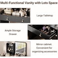 thumbnail image 5 of Garvee Vanity Desk with LED Light Mirror & Charging Station, Small Makeup Vanity Set with 2 Drawers & Storage Stool, Black Vanity Table for Bedroom, 5 of 8