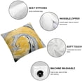 thumbnail image 4 of Acheng Throw Pillow Covers&nbsp;Set of 2 Yellow and Black Gold Golden Silver Marble Ink Abstract Painting Square Pillowcase for Home Decor Sofa Car Bedroom Pillow case White, 4 of 6