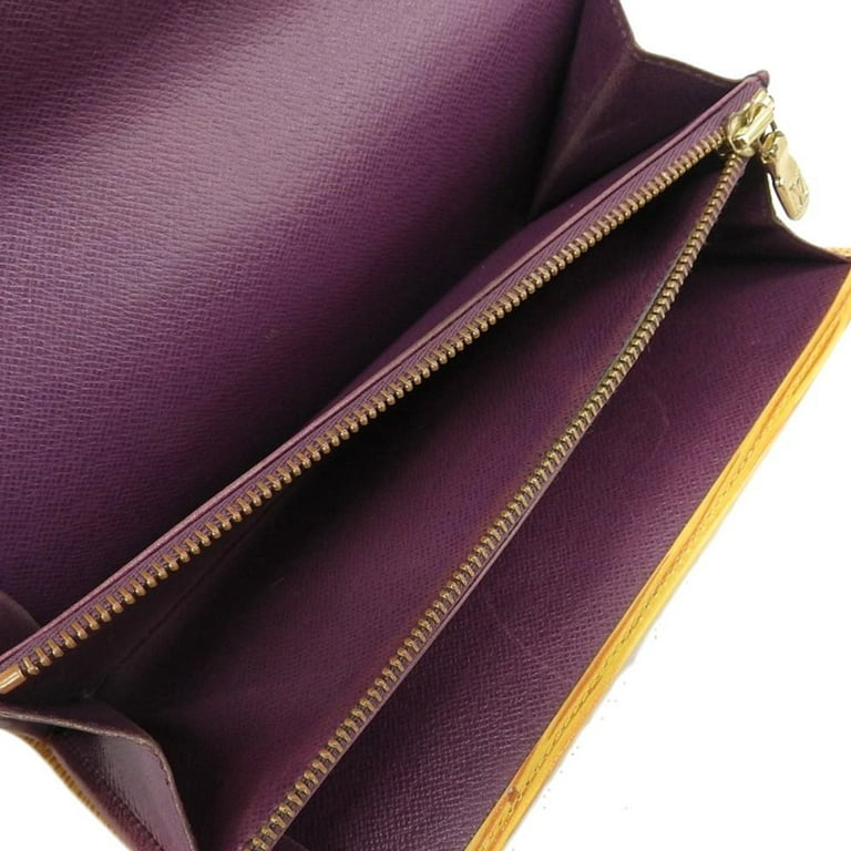 Louis Vuitton Porte-Monnaie Purple Leather Wallet (Pre-Owned)
