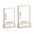 thumbnail image 5 of Sylvtty Acrylic Sign Holder Double Sided Gold Picture Frame Tabletop Stand Up Sign Holder Clear Display Stand for Flyer Menu Wedding Table Number Holder, 5 of 7