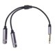 thumbnail image 1 of 6.35mm 1/4 Inch Stereo Plug Male To Dual Jack Female Y-splitter Cable Audio Cord Dz, 1 of 5