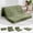 Green, variant on Tri-Fold Memory Foam Sofa Bed - 6" Tufted Folding Mattress, Corduroy Cover, Portable Twin Guest Bed for Adults, RV, Camping (39"x75")