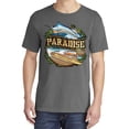 thumbnail image 2 of Wild Bobby, Paradise Surf Shack Marlin, Garment-Dyed Washed Look Short Sleeve Tees, Charcoal, Medium, 2 of 3