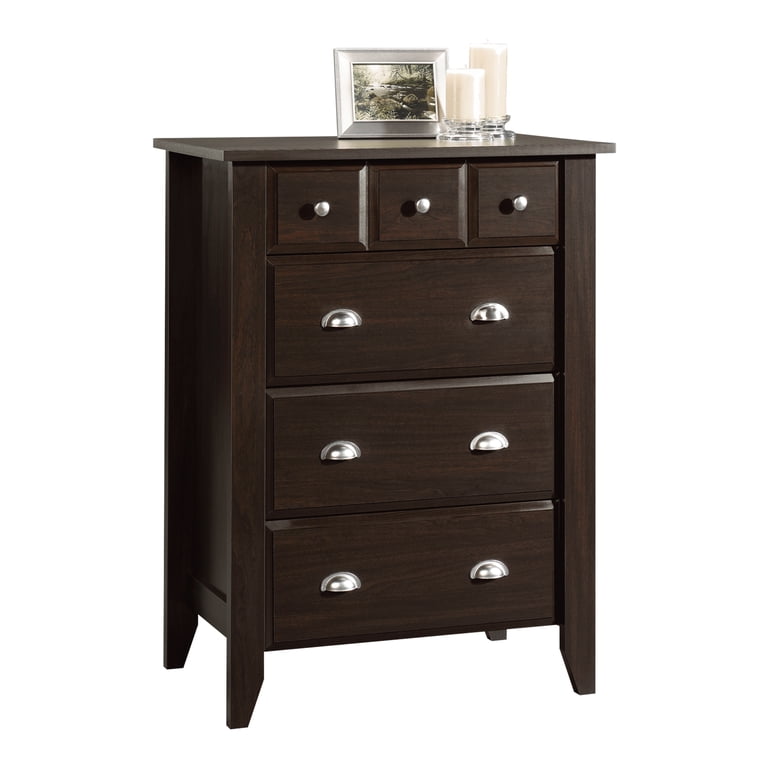 Sauder Shoal Creek 4-Drawer Dresser, Jamocha Wood Finish with