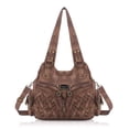 thumbnail image 1 of Bolso Hobo Angel Barcelo, amplio y moderno para mujer, color marrón, 1 of 7