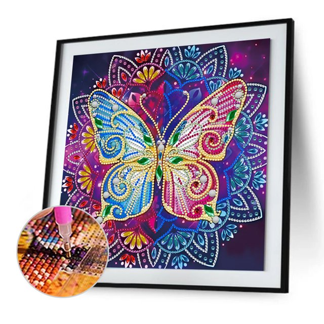 Cuadros Decorativos Kit de pintura de diamante luminoso de forma especial DIY 5D Craft (mariposa LZYG14) Ehuebsd embutido en tela
