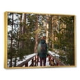thumbnail image 2 of Designart "Winter Forest Hiking Adventure" Forest Floater Framed Wall Decor, 2 of 5