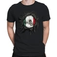 thumbnail image 2 of Mexico Soccer Ball Ripped Men's Black T-shirt, 2 of 3