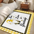 thumbnail image 4 of Bee Lieve 3x5 Area Rugs for Living Room, In Yourself Gnomes Sunflower Yellow Grid Non Slip Floor Mat Washable Low-Profile Indoor Carpet for Bedroom, Dining Room, Bathroom, 4 of 9