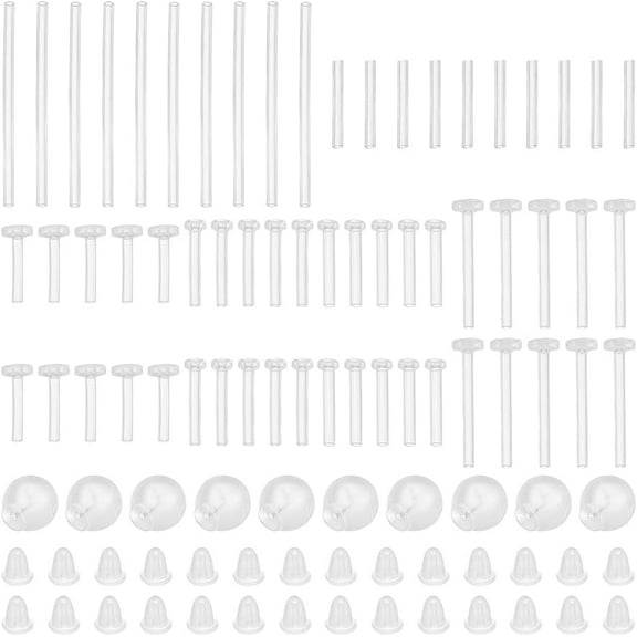 170Pcs Silicone Earring Sleeves and Nuts Silicone Earring Safety Clear Backs Sleeves and Nuts for Ears Soft Silicone Earring Stoppers Replacement for Stud Post Earrings Decoration