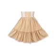 thumbnail image 5 of Girls Dress Yellow Check Lace Trim Bow Tie Pearl Ruffle Strap Casual 10 Years, 5 of 6