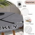 thumbnail image 3 of Gray Hockey Round Tablecloth for 36-44 Inch Tables, Fitted Table Cover with Elastic Edge, Modern Art Vintage Hockey Ball Sports Waterproof Outdoor Table Cloth Protector for Patio Garden Dinner Picnic, 3 of 9
