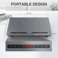 thumbnail image 2 of POTFYA Double Induction Cooktop,4000W 24 inch Double Burner, 9 Power Levels, 9 Temperature Levels,Kids Safety Lock & Timer, Overheat Protection,110V Induction Cooktop with 2 Burner, 2 of 7
