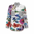 thumbnail image 6 of MEICHEN Button Down Shirts for Women Trendy Multicolor Floral Printed Casual Long Sleeve Shirt Vintage Turn Down Collar Blouse Tops for Women Trendy, 6 of 9