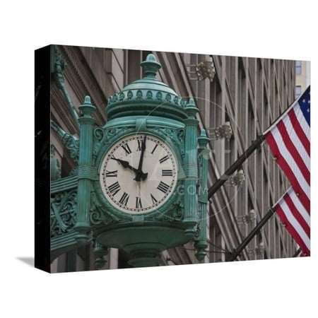 Marshall Field Building Clock, Now Macys Department Store, Chicago, Illinois, USA, Stretched Canvas Wall Art by Amanda Hall Sold by ArtCom