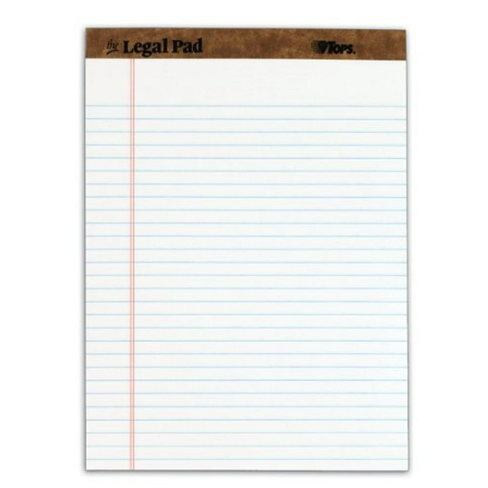 tops the legal pad legal pad, 81/2 x 113/4 inches, perforated, white
