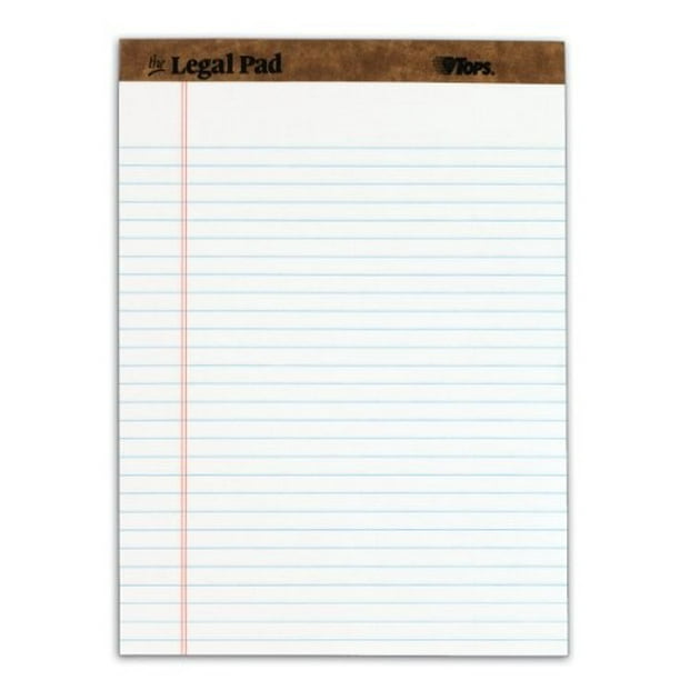 tops the legal pad legal pad, 81/2 x 113/4 inches, perforated, white