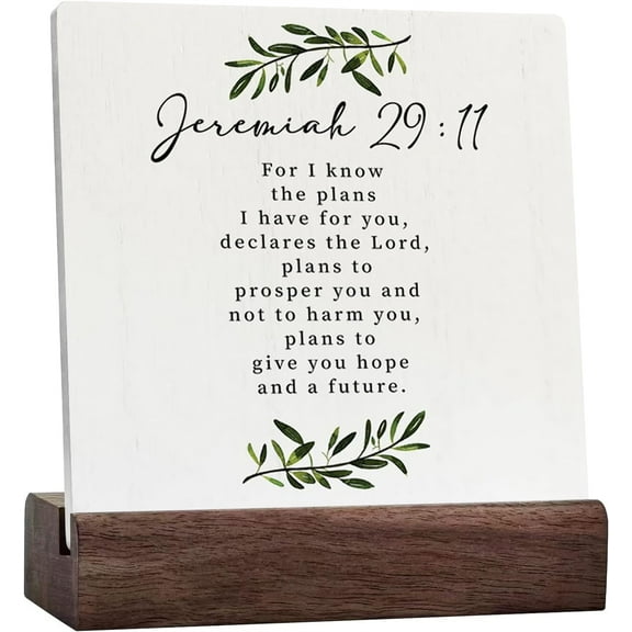 Ceramic Sign 4x4 Inch Religious Christian Decor Ceramic Signs Faith Scripture Ceramic Plaque Table Desk Decor Inspirational Rustic Bible Verse Desk Decor Wood Sign For Home Farmhouse Office Porch