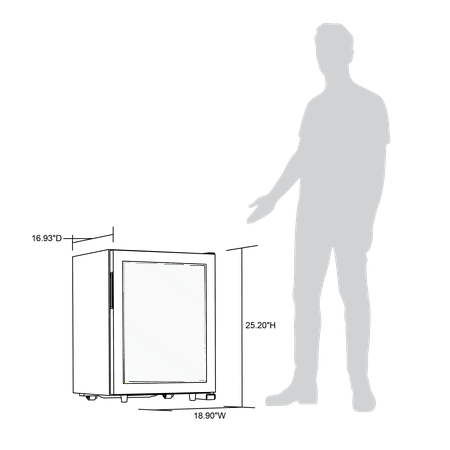 NewAir - Freestanding 23 Bottle Compressor Wine Fridge, Adjustable Racks, Exterior Digital Thermostat - Stainless Steel