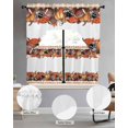 thumbnail image 2 of Fall Football Pumpkin Swag Curtains for Living Room/Bedroom Windows, Thanksgiving Maple Orange Check Autumn Kitchen Curtains and Valances Set 36 Inch Length, Swags Valance Curtain Panels, 2 of 5