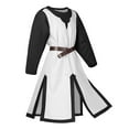thumbnail image 1 of Cameland Men's Blouse Men's Color Matching Robe Medieval Retro Tunic Stage Performance Suit Slim Fitting Round Neck Pullover Shirt Blouse, 1 of 5