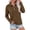 Brown, variant on Long Sleeve Polo Shirts for Women Button Collared Golf Tops Solid Color Breathable Tees, S