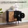 thumbnail image 5 of Taicans Modern Sideboard Buffet Cabinet with Magnetic Doors,27.5x11.8x31.2in | Wood Grain Herringbone Design,Adjustable Shelf,Kitchen Pantry Storage & Coffee Bar Station,For Dining Room,Living Room, 5 of 8