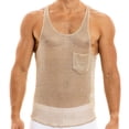 thumbnail image 5 of INCERUN Men's Sexy Shiny Metallic Feel Mesh See-through Round Neck Tank Top, 5 of 10