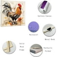 thumbnail image 2 of ZHONGYUTONG Kitchen Rooster Canvas Wall Art Farm Chicken Pictures Prints Country Vintage Animal Artwork Farmhouse Decor Framed (12.00" x 12.00"), 2 of 6