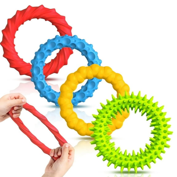 Sensory Fidget Toys for Kids Adults - 4 Pack Stretchy Fidget Bracelet | Texture & Calming Autism Sensory Toys for Special Needs Autistic Children | Calm Down Toy for Toddler Girls Boys