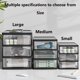 thumbnail image 4 of Caja de almacenamiento de escritorio transparente con cajón, organizador de mesa elevado, gabinete de almacenamiento de oficina de plástico para papelería y cosméticos, 4 of 5