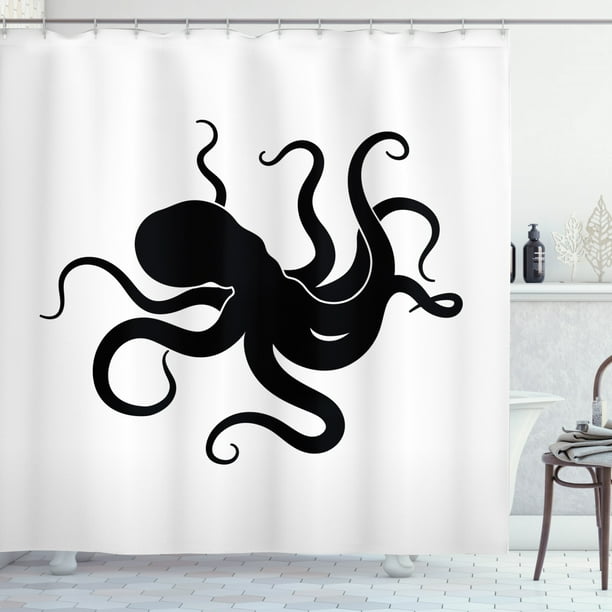 Octopus Shower Curtain Nautical Theme, Octopus Shower Curtain Hooks