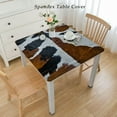 thumbnail image 2 of COMIO Washable Cow Print Decorative Cowhide Accent Square Tablecloth for Home Kitchen Outdoor Decoration White, 2 of 7
