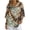 Brown Tye-Dye, variant on Womens Linen Blouses 3/4 Sleeve Size M Button V-Neck Linen Tunic Breathable Dressy Summer Blouse Shirt, Western Cactus