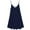 Dark Blue, variant on CHUOU Dresses for Women Fashion Casual Loose Solid Color V Neck Spaghetti Strap Chiffon Flowy Mini Dress
