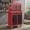 Black & Red, variant on Topcobe 2-in-1 Tool Chest and Cabinet with 5 Sliding Drawers, Tool Chest Workbench, Garage Workshop Tool Organizer, Black & Red