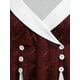 thumbnail image 3 of Cuello de chal de talla grande de dos tonos camiseta de marlado Rosegal  Mangas largas de talla grande, 3 of 5