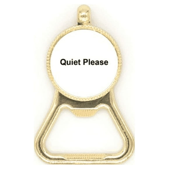 Quite Please Warning Symbol Pattern Beer Bottle Cap Opener Stainless Steel Key Chain