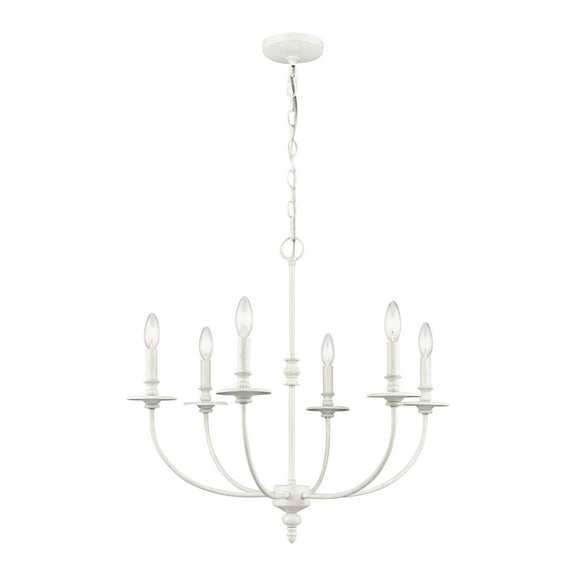 Elk Home 25-Inch Wide Hartford Chandelier, Traditional-Farmhouse White