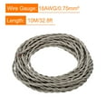 thumbnail image 2 of Retorcido Tela Cubierto Cable 2 Núcleo 18AWG 10 m/32,8 Pies, Vintage Tejido Tela Electricidad Cable para Colgante Luz Bricolaje Proyecto, Gris, 2 of 5