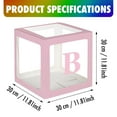 thumbnail image 3 of Cheinxy Baby Boxes with Letters for Baby Shower,4 Transparent Balloon boxes for Gender Reveal Decorations Birthday Wedding Party Backdrop, Pink, 3 of 7