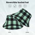 thumbnail image 4 of Fisherman Hat 22.8×5.9in Skin-Friendly Lightweight Breathable Folding Reflective Double Face For Daily Travel Business Camping Paleturquoise Buffalo Plaid Check Tartan Scotland_1, 4 of 8