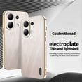 thumbnail image 2 of KADEM For Xiaomi Redmi Note 13 4G Case Electroplating Silk Texture PU + TPU Phone Back Cover - Green, 2 of 5
