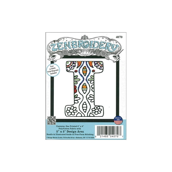 Design Works Zenbroidery Fabric 5x5 Letter I