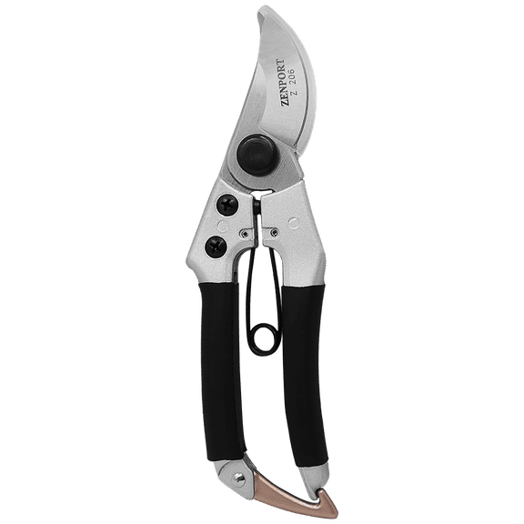 Zenport Z206 Deluxe Chrome-Plated Pruner, 7-Inch, Black - 10 Pack