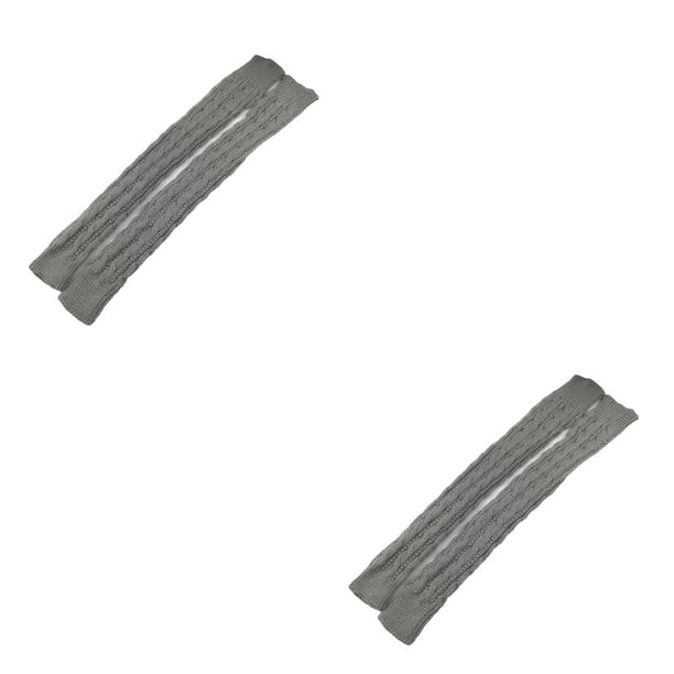 Sonducket 1 par de calentadores de brazo, accesorio de ropa, calentador de muñeca, cubierta de calentamiento de manos, manoplas largas de punto gris claro 2Conjunto