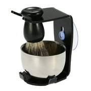 Men Beard Shaving Brush Foam Bowl Acrylic Stand Kit Suction Cup Brush Holder Male Beard Shaving Set